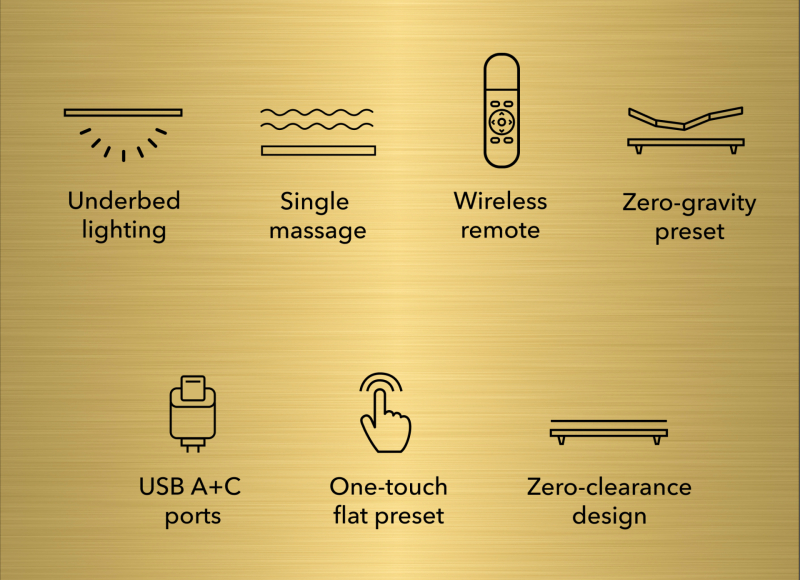 Baselogic Gold Queen Adjustable Bed
