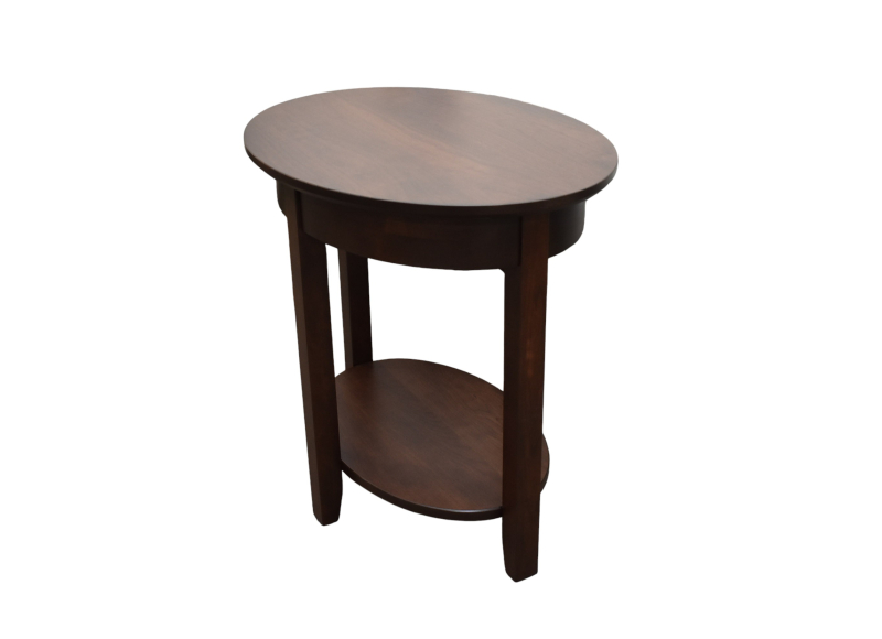 Demilune Oval End Table w/Shelf
