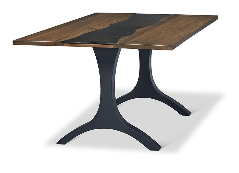 Evora River Top Metal Double Pedestal Table