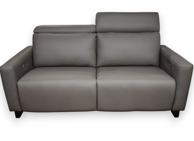 Leather Power Reclining Condo Sofa w/ Headrest