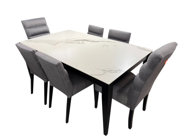 Ceramic Leg Table & 6 Chairs