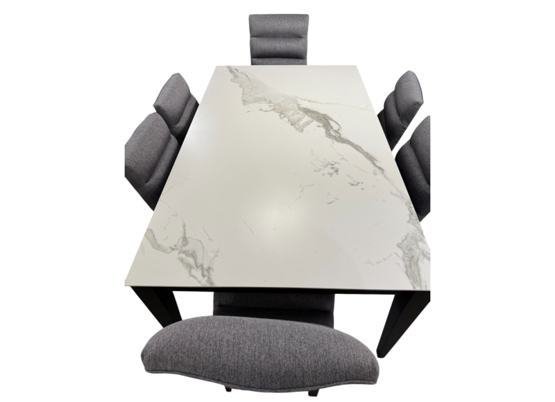 Ceramic Leg Table & 6 Chairs