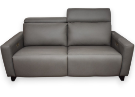 Leather Power Reclining Condo Sofa w/ Headrest